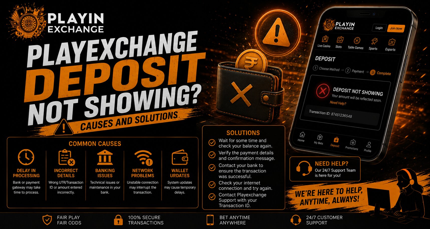 Playexchange Deposit Not Showing? Causes and Solutions